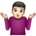 WhatsApp里的男人耸肩:浅肤色emoji表情