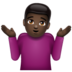 WhatsApp里的男人耸肩：深色肤色emoji表情