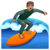WhatsApp里的男子冲浪:中等肤色emoji表情