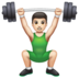 WhatsApp里的举重:浅肤色emoji表情