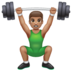 WhatsApp里的男子举重:中等肤色emoji表情