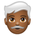 WhatsApp里的男士:中深色肤色,白发emoji表情