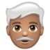 WhatsApp里的男士:中等肤色,白发emoji表情