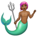 WhatsApp里的人鱼：中黑肤色emoji表情