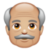 WhatsApp里的老人:中浅肤色emoji表情