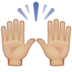 WhatsApp里的举起手:中等浅肤色emoji表情