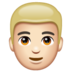 WhatsApp里的人物:浅肤色,金发emoji表情