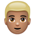 WhatsApp里的人物:中等肤色,金发emoji表情