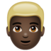 WhatsApp里的人物:深色肤色,金发emoji表情