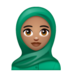 WhatsApp里的头巾女性:中等肤色emoji表情