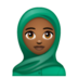 WhatsApp里的头巾女性:中深色肤色emoji表情