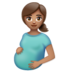 WhatsApp里的孕妇:中等肤色emoji表情