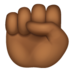 WhatsApp里的举起的拳头：中黑肤色emoji表情