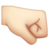 WhatsApp里的右拳：浅肤色emoji表情