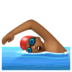WhatsApp里的游泳者:中黑肤色emoji表情