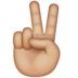 WhatsApp里的胜利之手:中浅肤色emoji表情