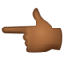 WhatsApp里的指向左边的手：中深色肤色emoji表情