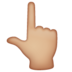 WhatsApp里的指向上方的手:中等浅肤色emoji表情