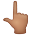 WhatsApp里的指向上方的手:中等肤色emoji表情