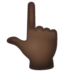 WhatsApp里的指向上方的手：深色肤色emoji表情