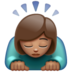 WhatsApp里的女性鞠躬：中等肤色emoji表情