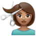 WhatsApp里的女性理发:中等肤色emoji表情