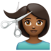 WhatsApp里的女士理发:中等深色肤色emoji表情