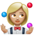 WhatsApp里的女性杂耍:中等浅肤色emoji表情