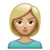 WhatsApp里的女性撅嘴:中等浅肤色emoji表情