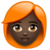 WhatsApp里的女:肤色深,头发红emoji表情