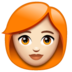 WhatsApp里的女:浅肤色,红头发emoji表情