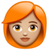 WhatsApp里的女性:中浅肤色,红发emoji表情