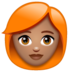 WhatsApp里的女性:中等肤色,红发emoji表情