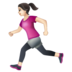WhatsApp里的女子跑步：浅肤色emoji表情
