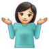 WhatsApp里的女人耸肩：浅肤色emoji表情