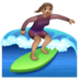 WhatsApp里的女子冲浪:中等肤色emoji表情