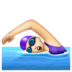 WhatsApp里的女子游泳：浅肤色emoji表情