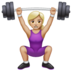 WhatsApp里的女子举重：中浅肤色emoji表情
