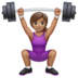 WhatsApp里的女性举重：中等肤色emoji表情