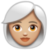 WhatsApp里的女性:中浅肤色,白发emoji表情