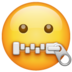 WhatsApp里的嘴巴上有拉链的脸emoji表情