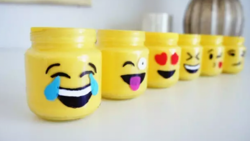 【废品再造】废弃罐头瓶创意DIY一套emoji表情包,萌到家缩略图