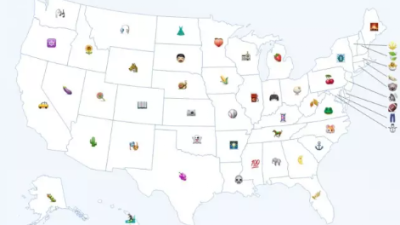 发表情这件事也有地域差异，这里是美国的 emoji 地图缩略图